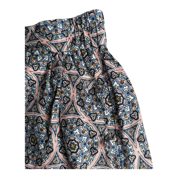 Loft Women's Geometric Printed Elastic Linen Rayon Waist Skirt Size Small - Picture 4 of 11